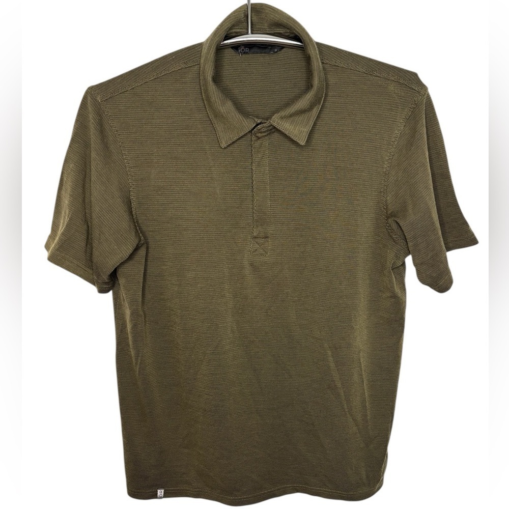 QOR Olive Green Men's Polo Shirt, Size L
